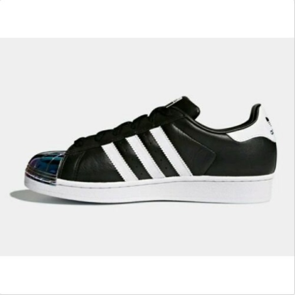 🆕 ADIDAS Superstar Shoes 8 Metallic Black White - Picture 5 of 8